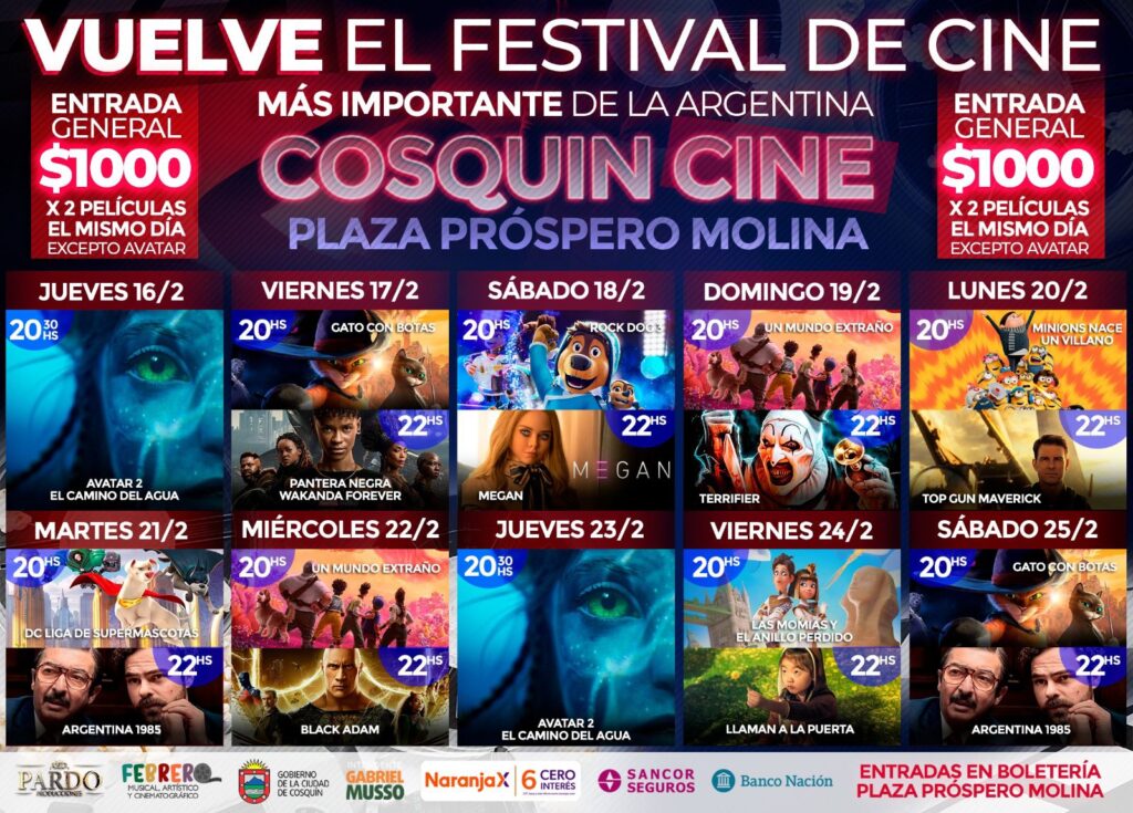 Festival de Cine en Cosquín - Programación